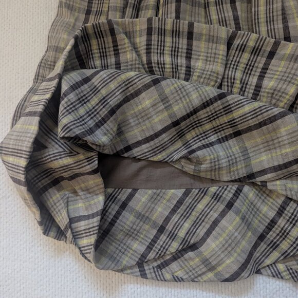 Plaid Linen Skirt by Lilith - Picture 4 of 6